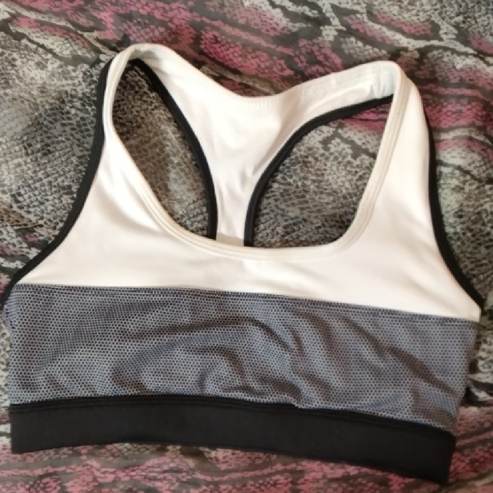 Lilybod Black and White Sports Bra with Racerback